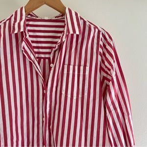 Alex Mill Bobby Red and White Striped Button Down Shirt (size Medium)